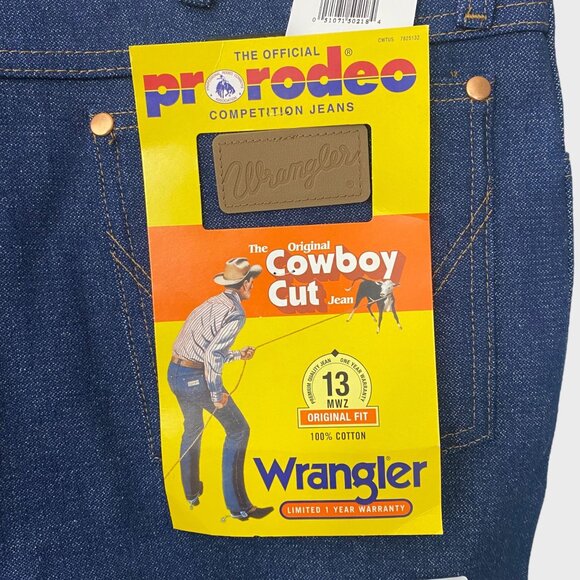 Wrangler Cowboy Cut Denim Jeans Blue Men's Size 38X32 Original Fit Pro Rodeo New - Picture 8 of 12